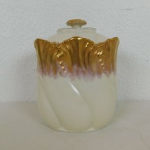 Limoges Antique Alfred Lanternier Depose Biscuit Jar &amp; Lid AL Anchor Mark Cream - £68.80 GBP