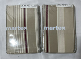 Lot of Two Vintage Standard Martex Striped  Pillowcases  NEW USA - £15.84 GBP