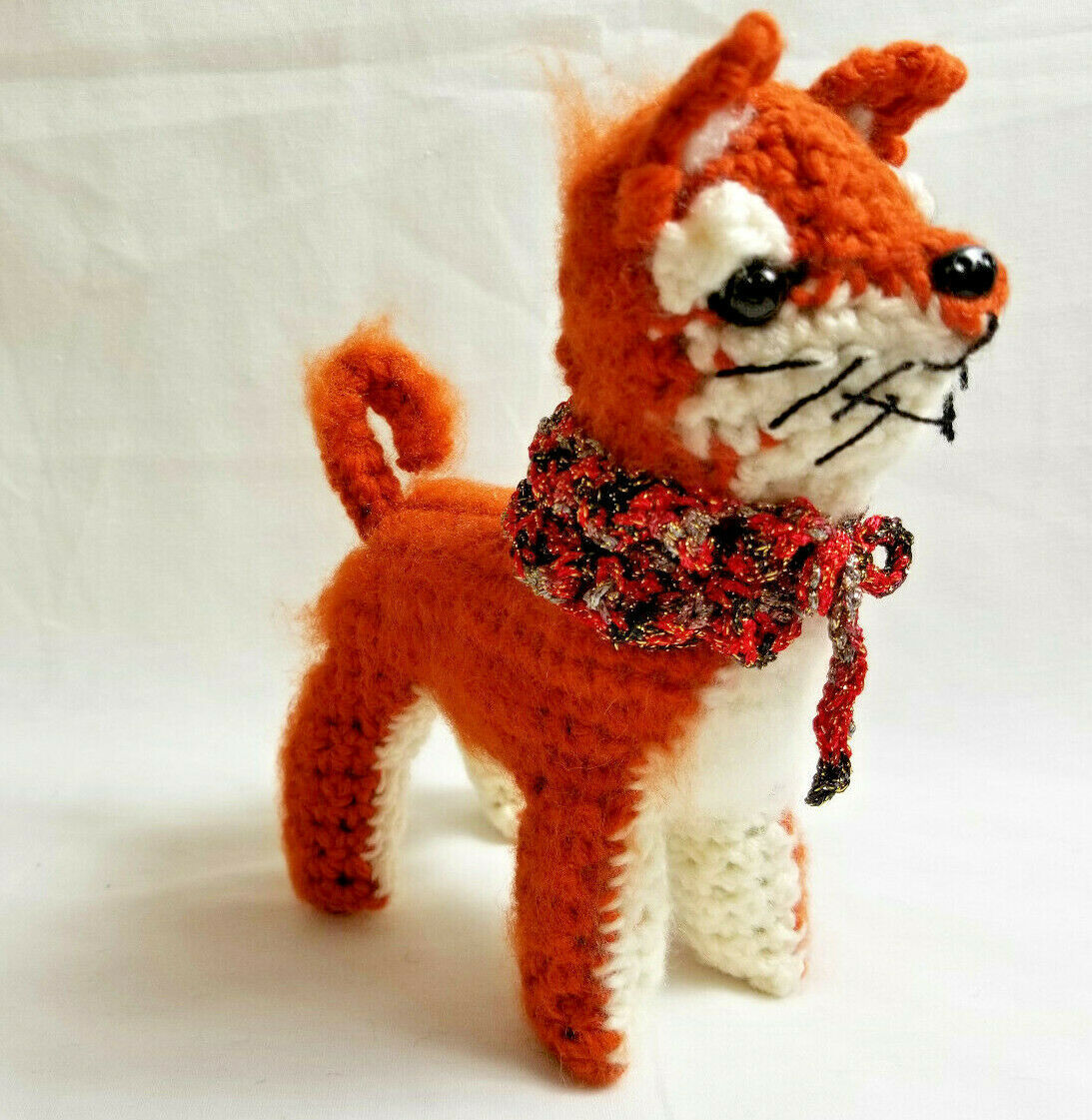 Amigurumi Red Shiba Inu Breed Puppy Dog Crochet Handmade Figurines Gifts... - $39.95