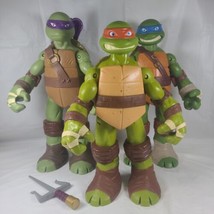 TMNT Teenage Mutant Ninja Turtles Viacom 2012 Action Figures Lot Of 3 10” Tall - £20.58 GBP
