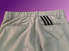 Adidas Men’s Golf Shorts 3 Stripes Light Gray w Black Stripes Size 34 - £13.32 GBP