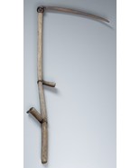 Antique Scythe 60&quot; Wood Curved Snath Handle 25&quot; Grass Blade Grim Reaper ... - $203.73 CAD