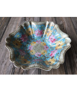ANTIQUE HAND PAINTED SERVING BOWL FLOWER &amp; GOLD DOTTED TRIM NORITAKE NIP... - £35.68 GBP