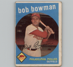 1959 Topps BOB BOWMAN #221 Phillies Baseball - £2.40 GBP