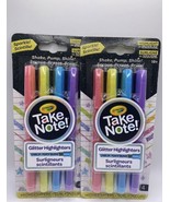 (2) Crayola Take Note Glitter Highlighters 4 Per Pack 8 Total Highlighte... - £6.62 GBP