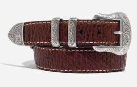 Lejon Leather Goods Men&#39;s Vintage Bison Leather Wild Bill Ii Usa Belt Si... - $1,505.24 MXN