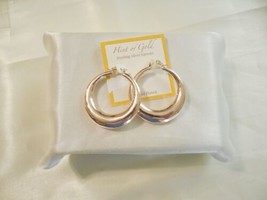 Touch of Gold Puffed 2&quot;Hoop Earrings in 14k Rose Gold-Plated Metal F565$50 - £14.57 GBP