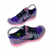 Nike Free Rn Flyknit Womens Size 6 Shoes Purple Multicolor Athletic Sneakers - £34.13 GBP