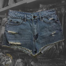 BDG Womens High Rise Dree Cheeky Distressed Cut Off Denim Jean Shorts Si... - $32.00