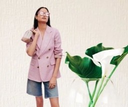 J. Crew Linen Bristol Double-Breasted Long Sleeve Casual Blazer Pink Size 2 - $79.19