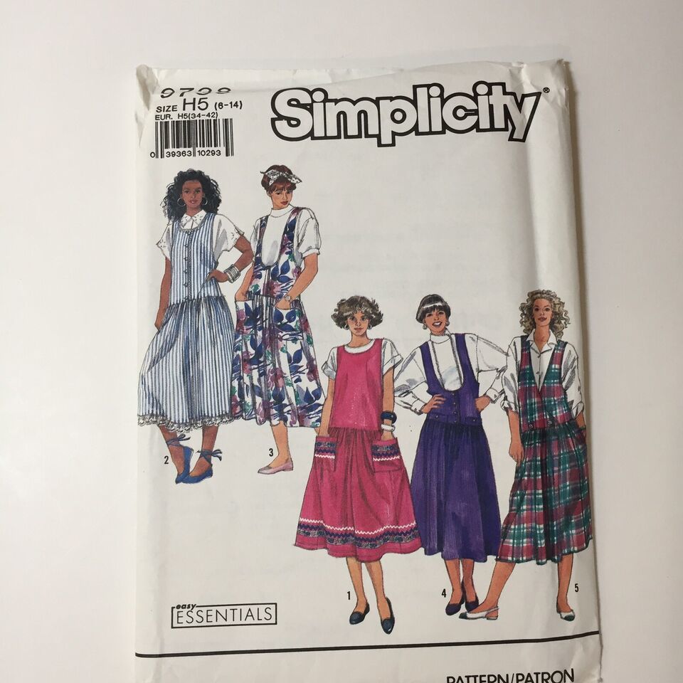 Simplicity 9738 Size 6-14 Misses' Miss Petite Jumpers with Bodice Variations - $12.86