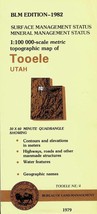 Tooele, Utah USGS BLM Edition Surface Management Topographic Map - £10.18 GBP