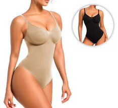 Women&#39;s Seamless Sculpt Slimming Adjustable Strap Leotard Shapewear Body... - £21.02 GBP