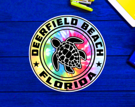 Deerfield Beach Florida Beach Sticker Decal 3&quot; Vinyl Sea Turtle - £4.09 GBP