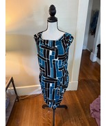 Banana Republic Sleeveless Blue Black &amp; White Dress Sz M - $27.77 CAD