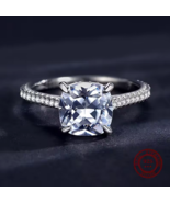 Genuine 925 Sterling Silver 3CT Cushion Cut Moissanite Eternity Ring (Size 5-9) - $159.99