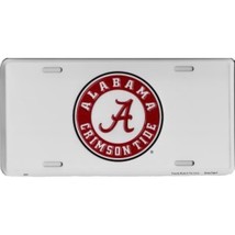 Alabama Crimson Tide White Embossed Metal License Plate Auto Tag Sign - £5.49 GBP