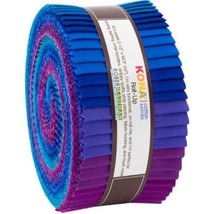 Jelly Roll Kona Cotton Solids Peacock Palette Purple Blue Fabric Roll-Up M493.14 - £24.75 GBP