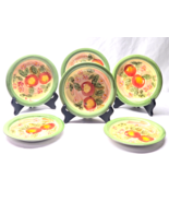 Vintage GIBSON 7.5&quot; Salad Plate PEACH DUO Hand Painted Stoneware - Set Of 6 - $27.48