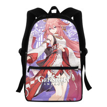 Genshin Impact Yae Miko Water-Resistant Backpack Sport School Daypack - £19.95 GBP