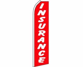 Insurance Red &amp; White Swooper advertising Flag - £19.89 GBP