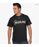 Majestic Uomo Miami Marlins Dee Gordon #9 T-Shirt, Nero, Piccolo - $338.32 MXN