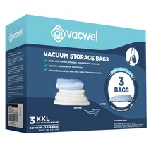 3-Pack Xxl - Vacuum Storage Bags - Space Saver Bags For Clothes Storage  Xl Comf - £32.42 GBP