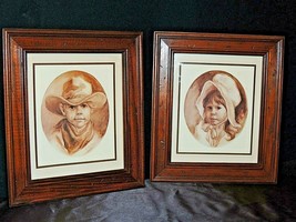 Framed Portraits of Children (2) AA20-7356 Vintage - £78.18 GBP