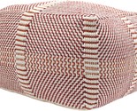 Louise Indoor Boho Water Resistant 26&quot; Rectangular Ottoman Pouf, Red And... - £133.75 GBP