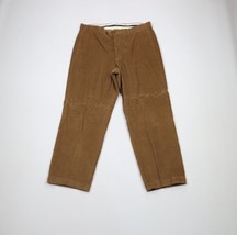 Vintage Brooks Brothers Mens 36x30 Faded Wide Leg Corduroy Chino Pants Brown - £39.52 GBP