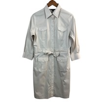Brooks Brothers Shirt Dress Women 8 Beige Cargo Safari Belted Long Sleev... - £59.41 GBP
