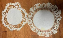Vintage Crocheted Linen Doily set #48h - $10.14