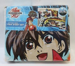 Bakugan Battle Brawlers Twin Sheet Set Flat,Fitted,Pillow Case CN Anime Cartoon - £39.33 GBP