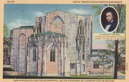 Stephen Collins Foster Memorial Pittsburg Pennsylvania PA 1944 Postcard D57 - $2.99