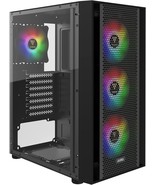 ATX Mid Tower Gaming Computer PC Case with Side Tempered Glass 4X 120mm ... - $111.32