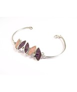Sterling Silver Bracelet - Small Seeds Pink and Purple  - £77.08 GBP