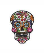 SUGAR SKULL IRON ON PATCH 4&quot; Embroidered Applique Color Day of the Dead ... - €3,36 EUR