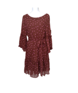 Maison Tara Women&#39;s Polka Dot Print Fit and Flare Dress 16 Chiffon 3/4 S... - $37.89