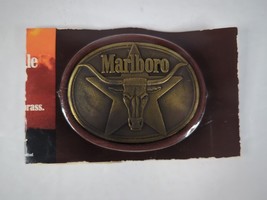 Vintage Solid Brass Marlboro Longhorn Belt Buckle Promo - $18.69