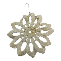 Vintage Large 4&quot; Handmade Crotchet Snowflake Ornament (See Description) Knit - £11.15 GBP