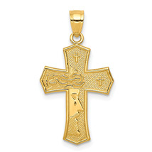 10K Passion Cross W/ JESUS Reversible Pendant 10C1312 - $120.99