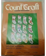 Count Craft Counted Cross Stitch Holiday Accents Twelve Christmas Stockings - £20.58 GBP