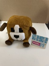 Nanco Pixel Square Brown Block Stuffed Plush 14 Inch Puppy Dog VGC w Tags - £10.09 GBP