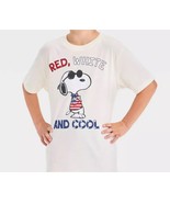 NEW Peanuts Snoopy Red White &amp; Cool Boys Large Short Sleeve Graphic T-Shirt - $13.46
