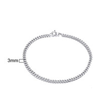 Curb Cuban Link Chain Bracelet for Men Women Couples Stainless Steel Wristbands  - £12.40 GBP