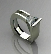 Trillion Cut 1.50Ct Simulated Diamond White Gold Plated Engagement Ring Size 9 - £120.31 GBP