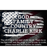 God Family Country Charlie Kirk in Distressed Flag Vinyl Decal US Seller - $123.48 MXN+