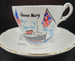 Regency Queen Mary Cup &amp; Saucer Set Vintage Long Beach CA Ship Souvenir ... - £28.71 GBP