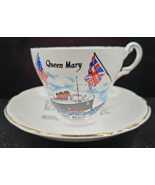 Regency Queen Mary Cup &amp; Saucer Set Vintage Long Beach CA Ship Souvenir ... - £28.58 GBP