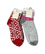 2 Pairs A New Day Womens Adult Snowflake Fuzzy Ankle Socks Shoe Size 4-1... - $7.12